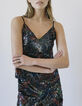 Women’s navy blue camisole with multicolour sequins-1