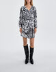 Pure Edition-Women’s ecru zebra print dress-2