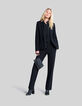 Women's black knit suit jacket-1