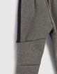 Boys’ medium grey sports joggers with side bands -4