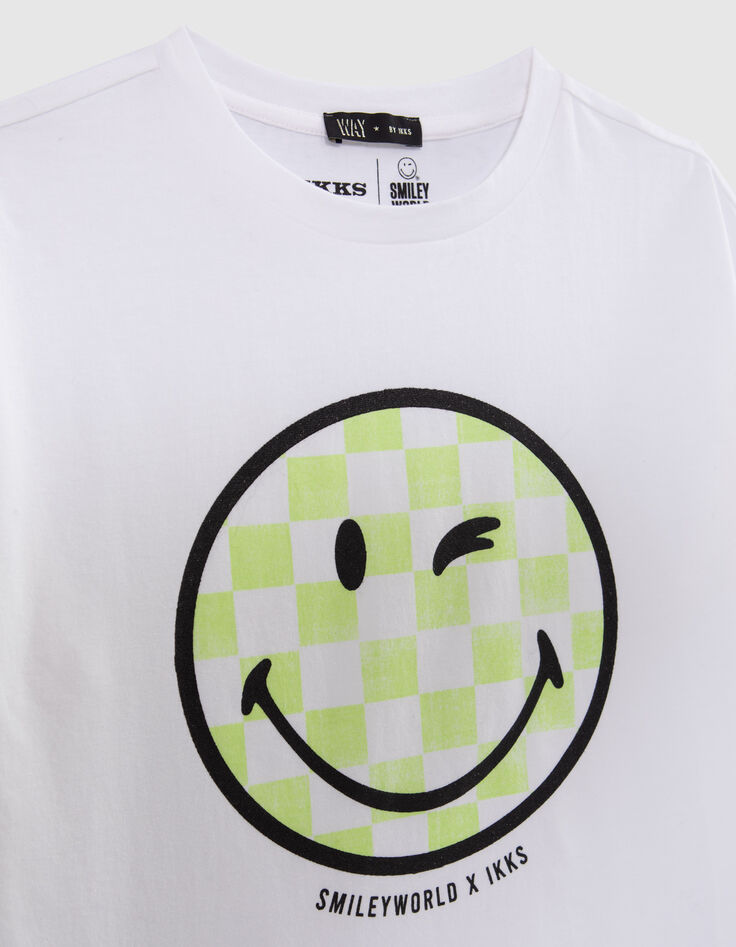 Weißes Mädchen-T-Shirt mit Zielflaggenmotiv und SMILEYWORLD-3