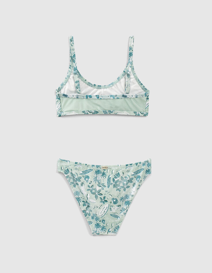 Aqua bikini Bloemen gerecycleerd meisjes-3