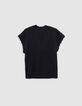 Girl's black sleeveless knit sweater-5