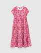 Lange fuchsia jurk kasjmierprint Ecovero® meisjes-1