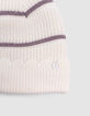 Girl's ecru lurex striped knitted hat-2