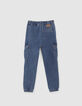 Jogger EASY BATTLE blauwe denim jongens-3