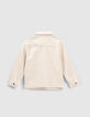 Boys’ beige marl denim jacket with print on back-2