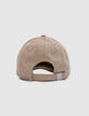 Gorra beige con monograma bordado, niña-4