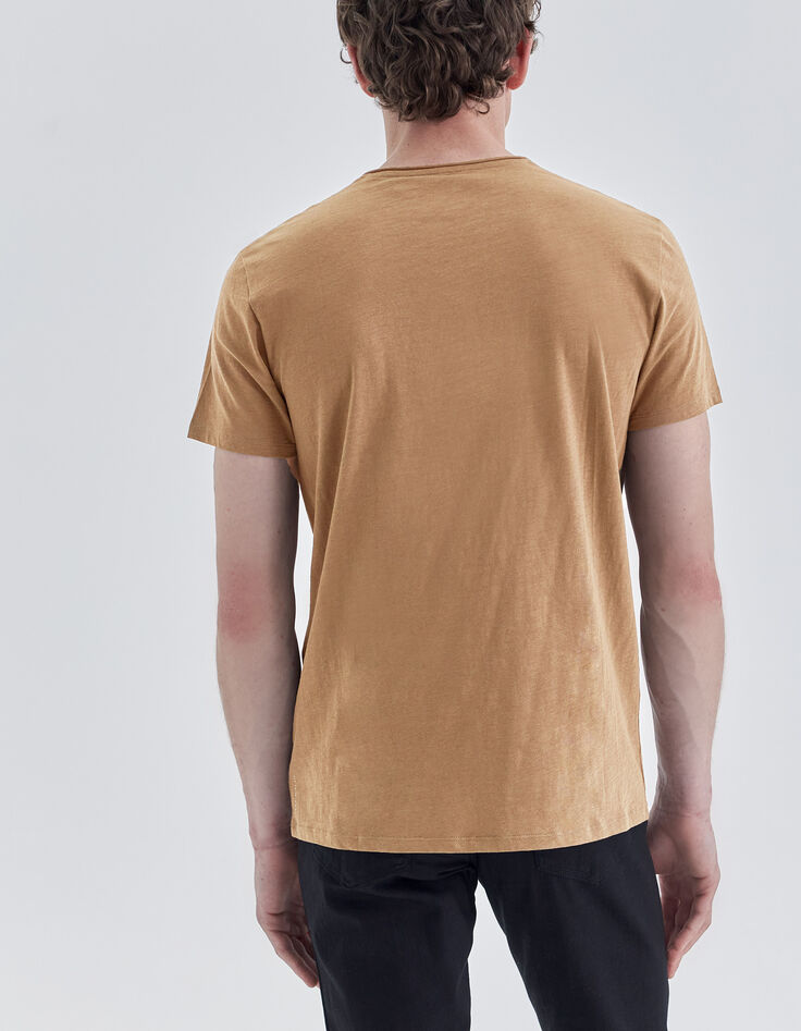 Camiseta L'Essentiel capuchino cuello V hombre-3