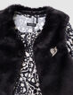 Girl's 2-in-1 black rock floral dress and soft gilet-4