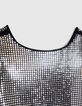 Robe gris argent sequins carrés fille-4