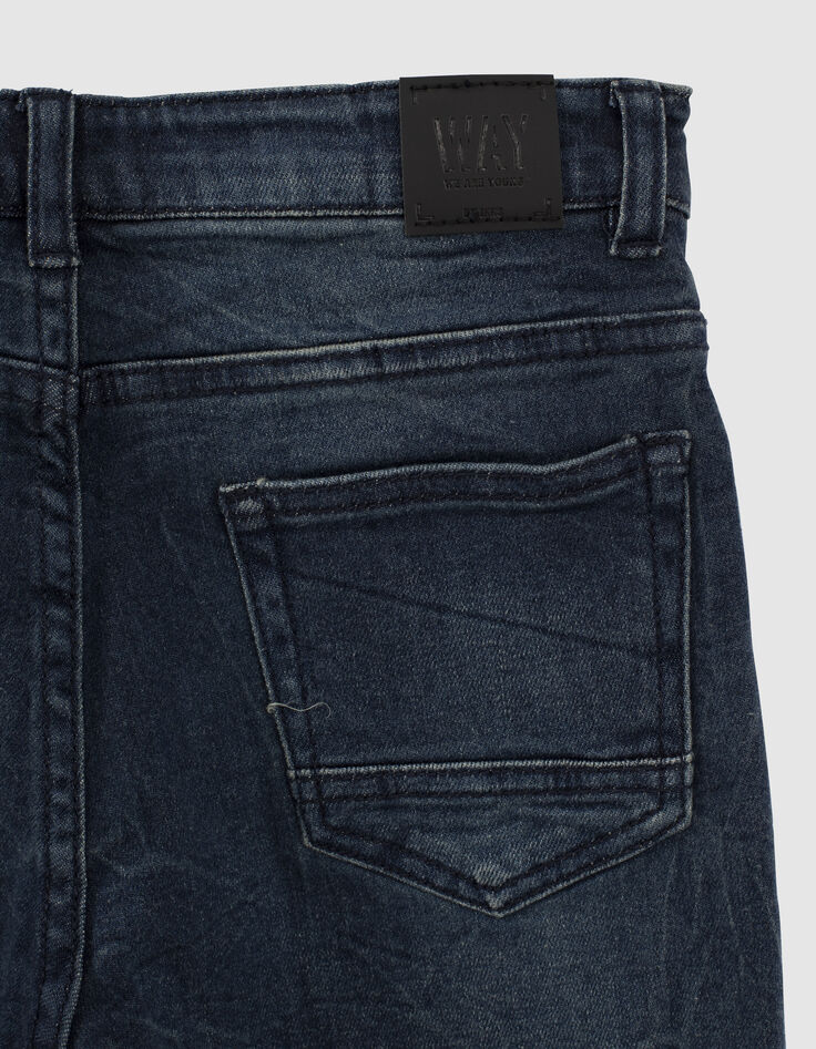 Vintage blue straight jeans slijtplekken jongens -5