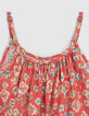 Girls’ coral strappy top with flower print-2