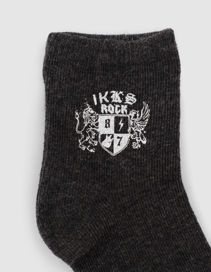 Anthrazitgraue und hellgraue Socken für Babyjungen-2