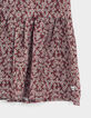 Girls’ rosewood blurry floral print long skirt-4