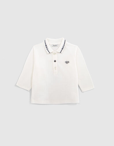 Polo algodón orgánico crudo cuello jacquard bebé niño - IKKS