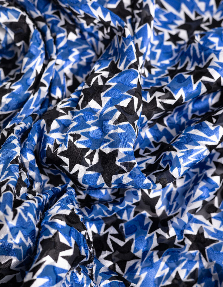 Electric blue star and lightning print blouse-8