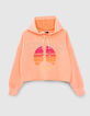 Sudadera coral algodón símbolo peace and love niña-1