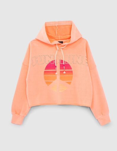 Sudadera coral algodón símbolo peace and love niña - IKKS