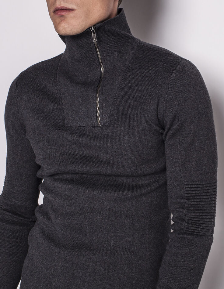 Men's zipped neck sweater-4