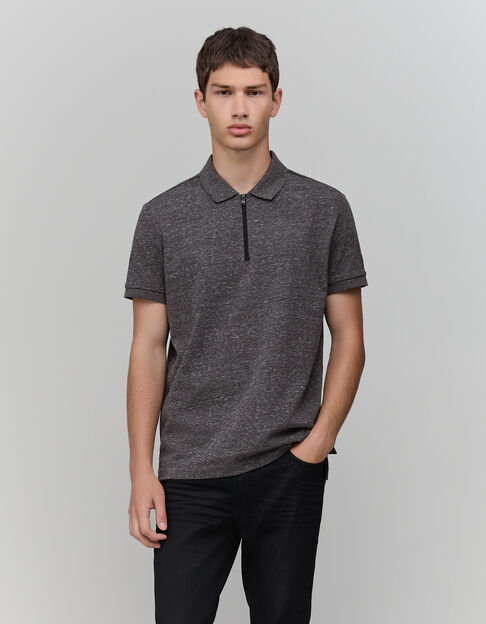 Polo con cremallera DRY FAST grafito para hombre - IKKS