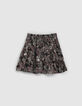 Girls’ black Paisley print ruffled short skirt-3
