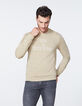 Men's beige slogan sweatshirt-3