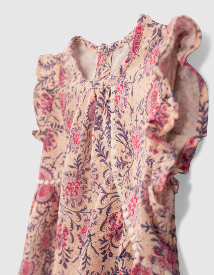 Roze blouse kasjmier bloemenprint EcoVero™ babymeisjes-6