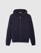 Men’s navy textured hooded cardigan-6