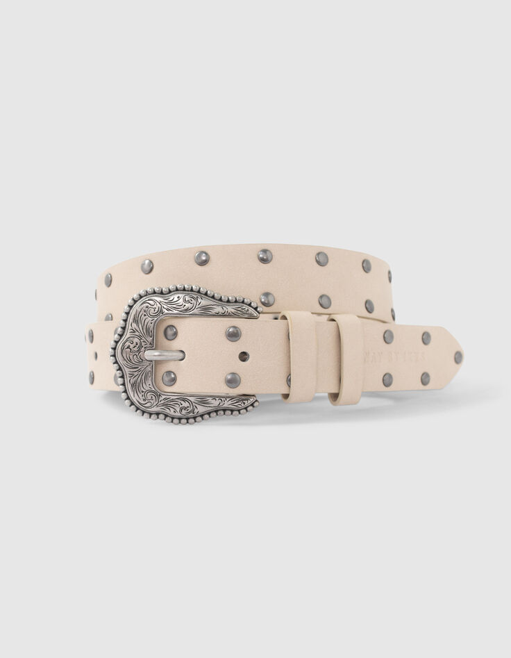 Vanille riem met sierstuds meisjes-2