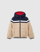 Boys’ navy, camel and red reversible padded jacket-2