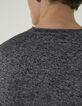 Pull marine tricot mouliné avec bords roulottés Homme-5