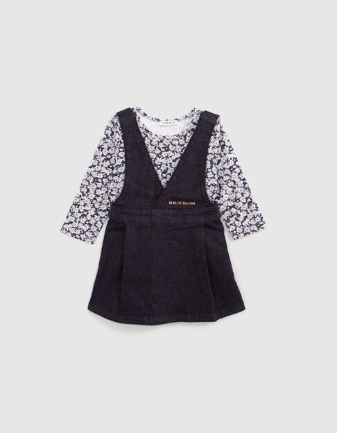 Conjunto 2 en 1 camiseta y vestido vaquero bebé niña - IKKS