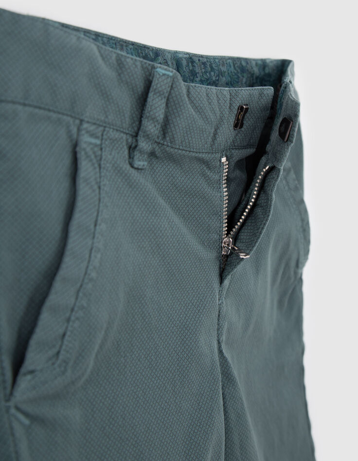 Groene chino-bermuda in piquétricot jongens-5