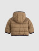 Baby boy reversible camel and navy down jacket-4