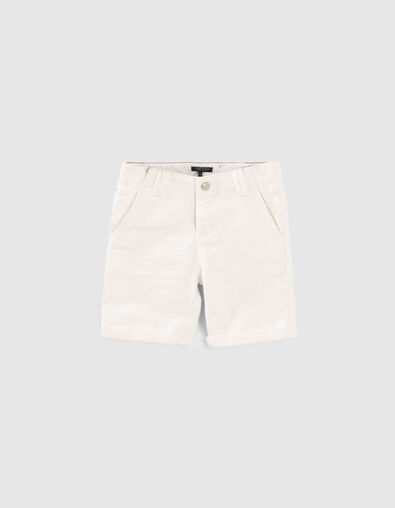 Boys’ white Bermudas with straps - IKKS