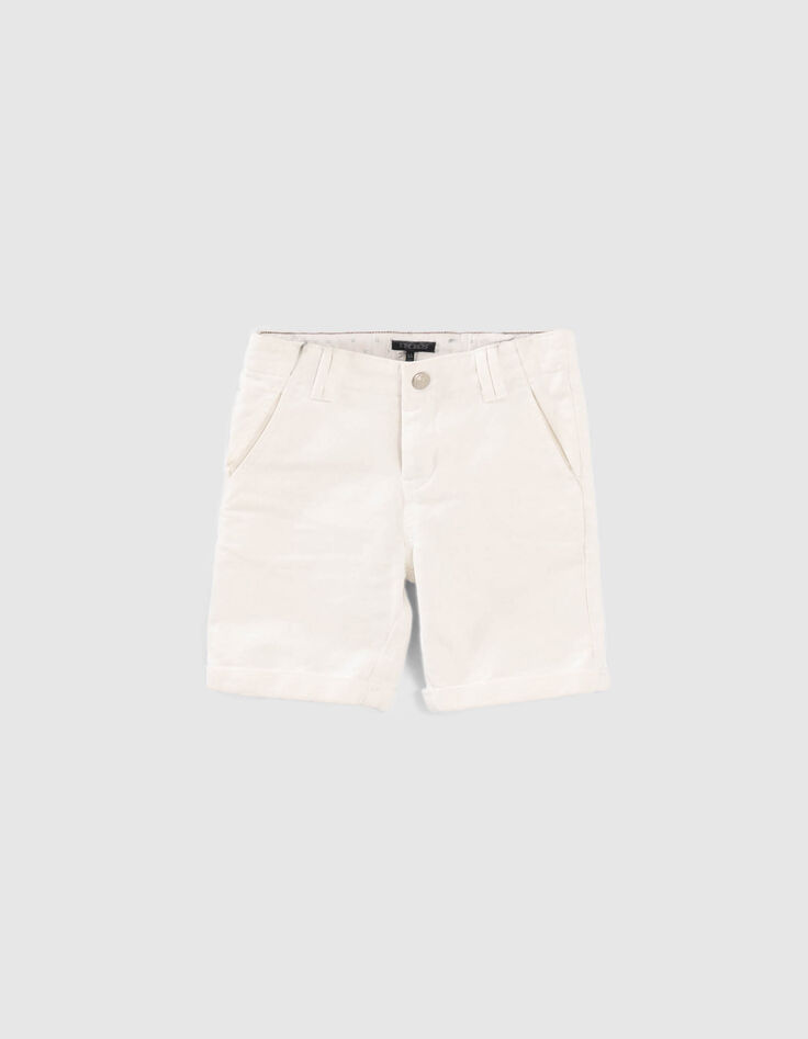 Boys’ white Bermudas with straps-1