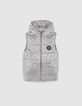 Boys’ blue denim/grey reversible sleeveless padded jacket-2