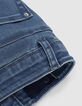 Girls’ vintage blue slim jeans with side bands-4