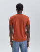 T-shirt L'Essentiel brique encolure V Homme-3