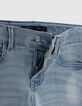 Blauwe SLIM jongensjeans met slijtage-8