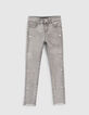 Jean skinny gris avec foulard graphique fille-2