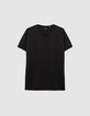 Zwart T-shirt De Essential V-hals heren-4