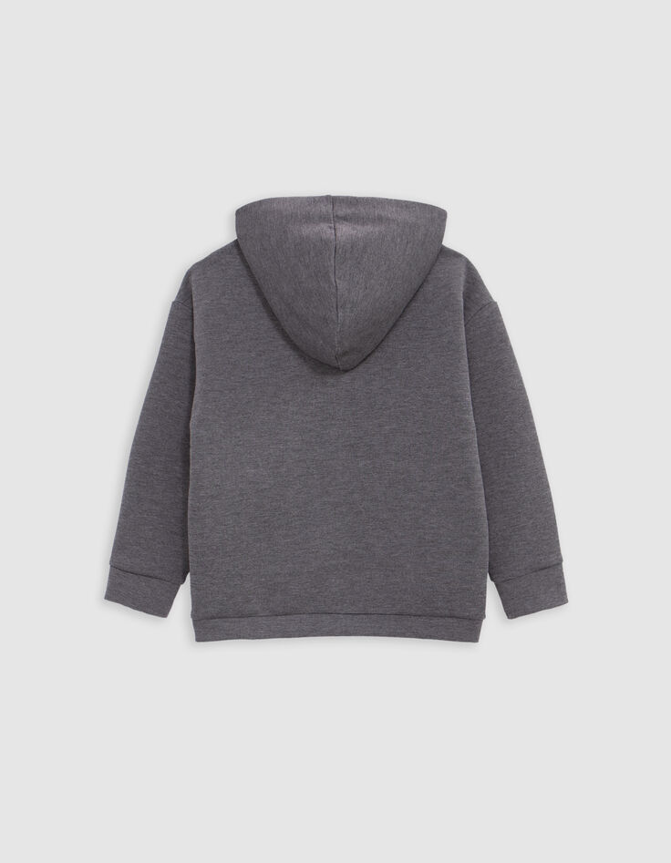 Sweatshirt, grau, geprägte Botschaft, Leucht-Ärmel, Jungen-4