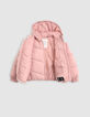 Girl's pink 2-in-1 down jacket with sherpa vest-7