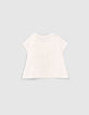 Gebroken wit T-shirt opdruk teenslippers babymeisjes-2