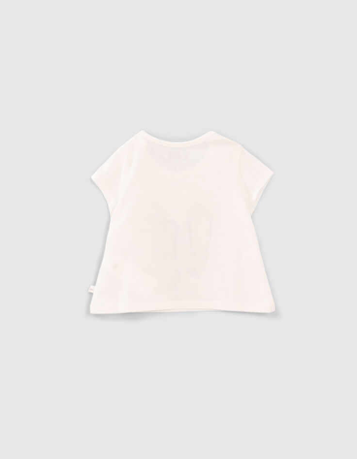 Gebroken wit T-shirt opdruk teenslippers babymeisjes-2