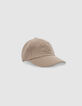 Beige cap with monogram embroidery, girl-2