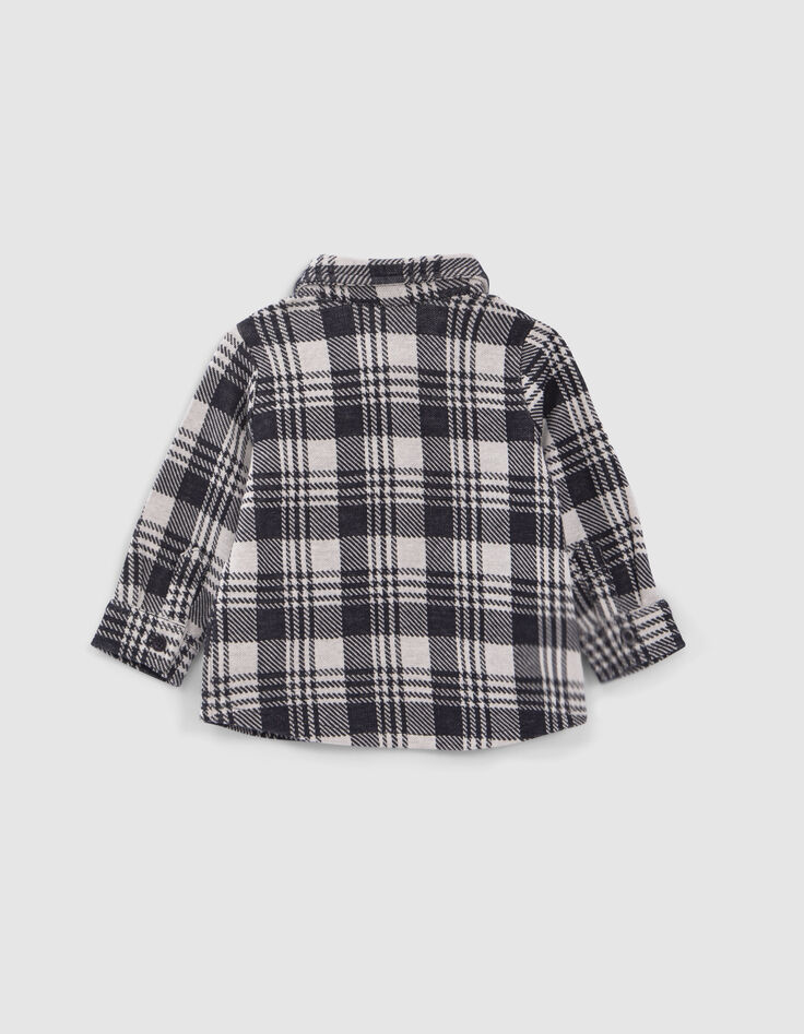 Camisa de cuadros y capucha extraíble bebé niño-3