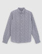 Men's off-white SLIM shirt in navy vegetable print-6